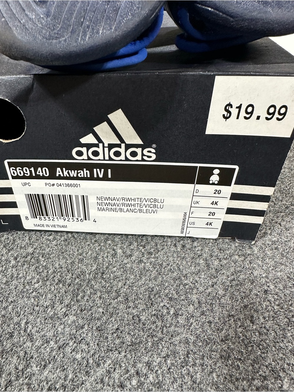 adidas Kids Blue Akwah IV Sandals-Like New-Size 4 - Picture 5 of 6
